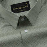 Nirat Green Cotton Printed Shirt - John Ellies