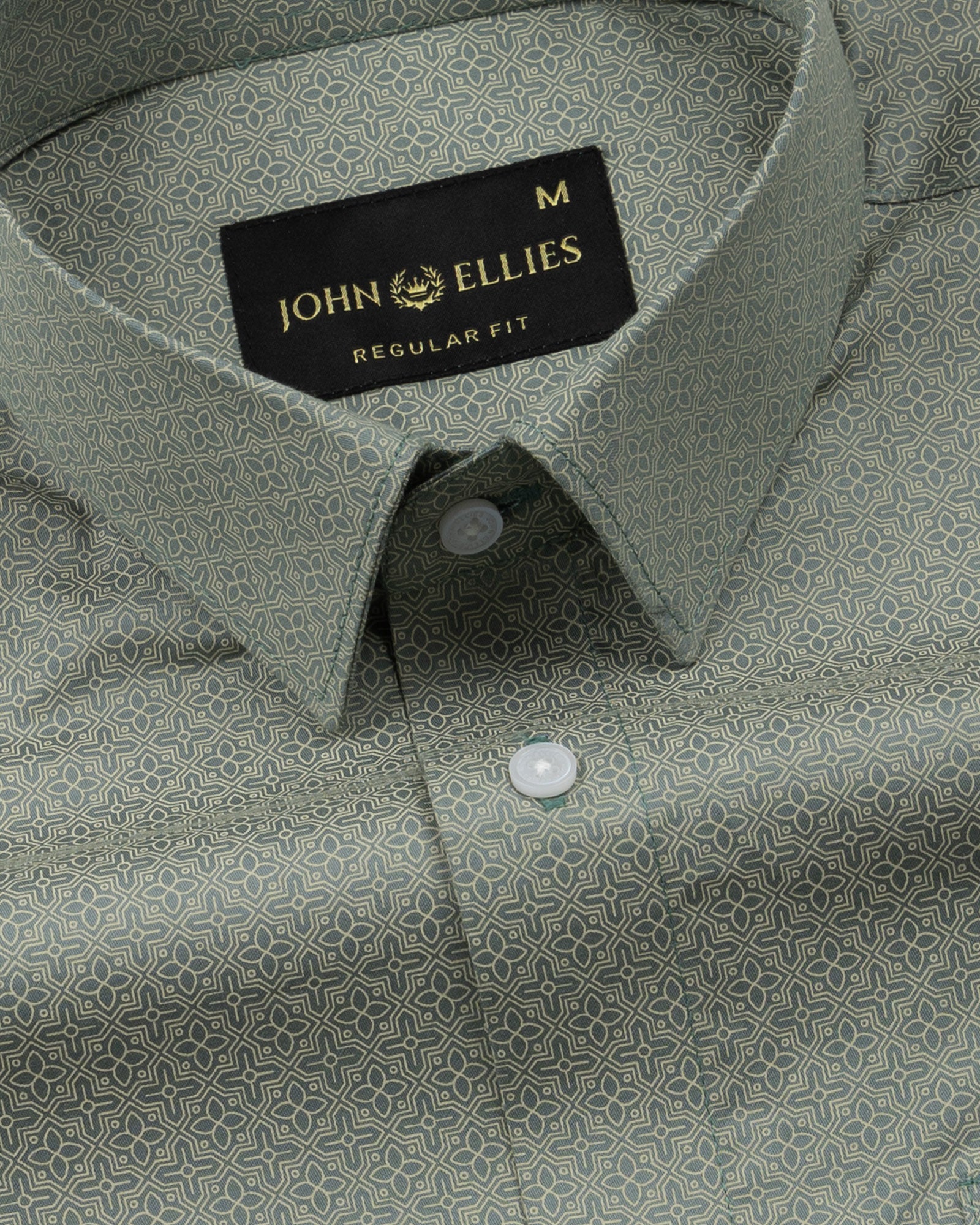 Nirat Green Cotton Printed Shirt - John Ellies