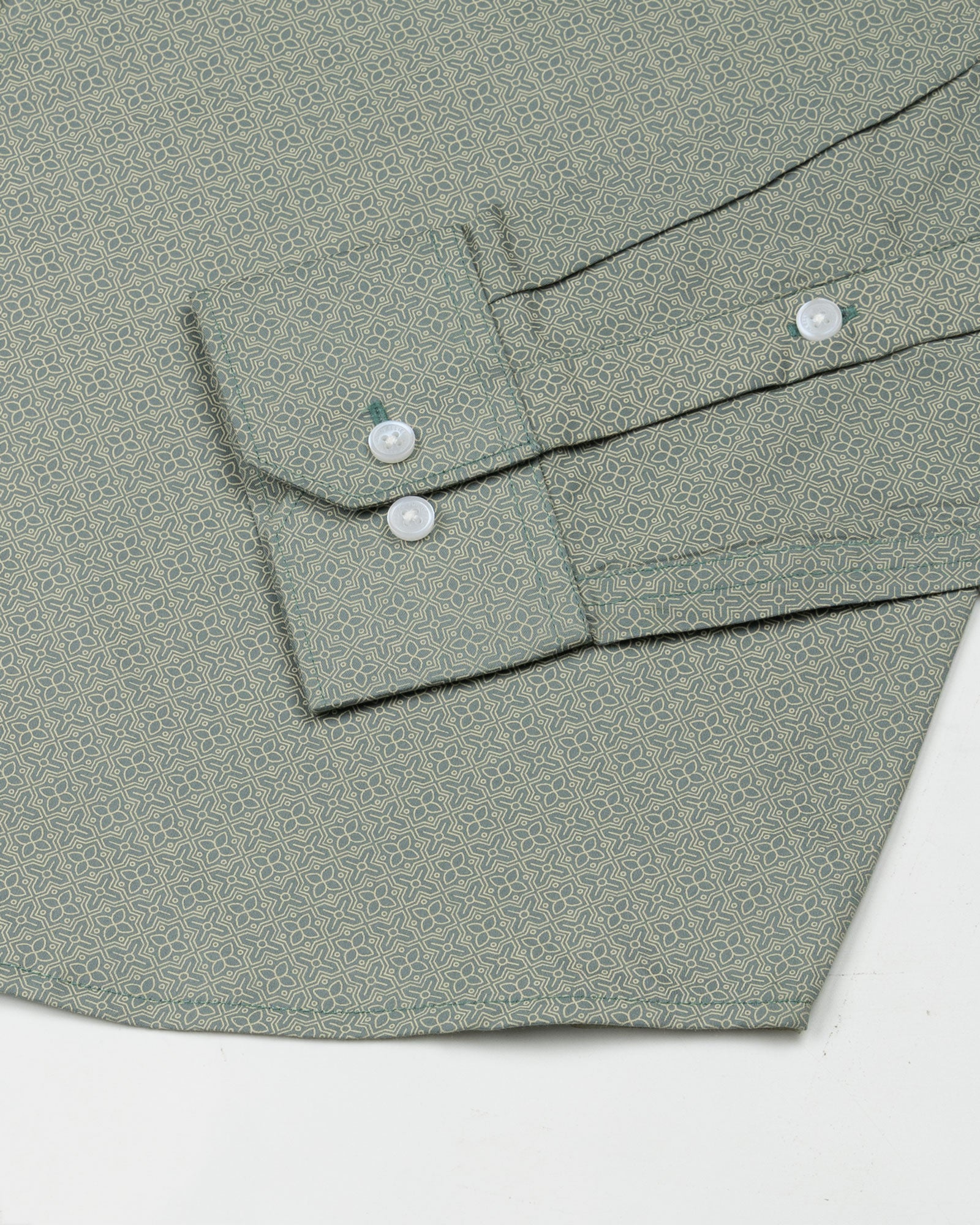 Nirat Green Cotton Printed Shirt - John Ellies