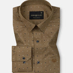 Nirat Khaki Cotton Printed Shirt - John Ellies