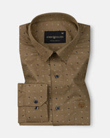 Nirat Khaki Cotton Printed Shirt