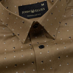 Nirat Khaki Cotton Printed Shirt - John Ellies