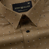 Nirat Khaki Cotton Printed Shirt - John Ellies