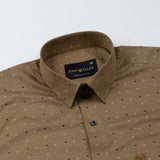 Nirat Khaki Cotton Printed Shirt - John Ellies