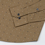 Nirat Khaki Cotton Printed Shirt - John Ellies