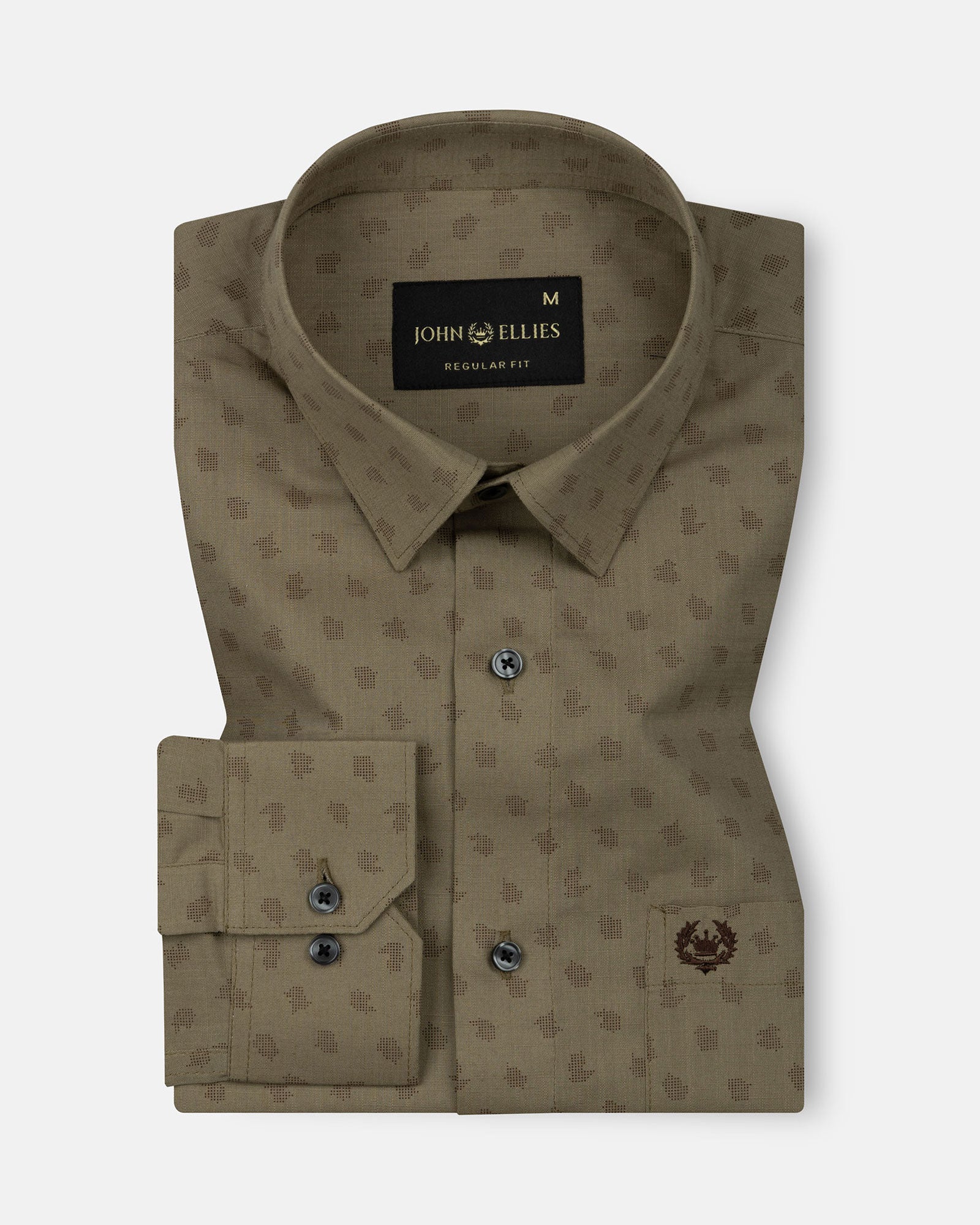 Nirat Tan Cotton Printed Shirt - John Ellies