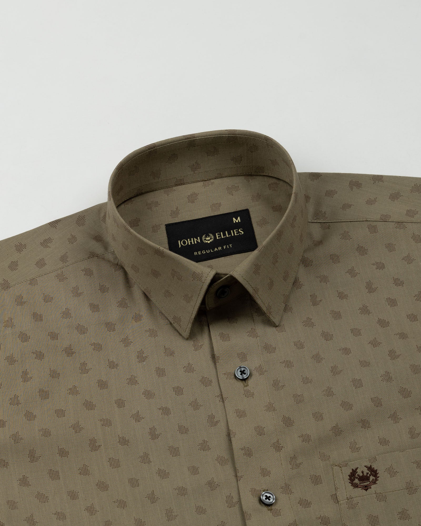 Nirat Tan Cotton Printed Shirt - John Ellies