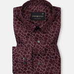 Nirat Maroon Cotton Printed Shirt - John Ellies