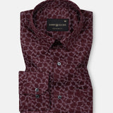 Nirat Maroon Cotton Printed Shirt - John Ellies