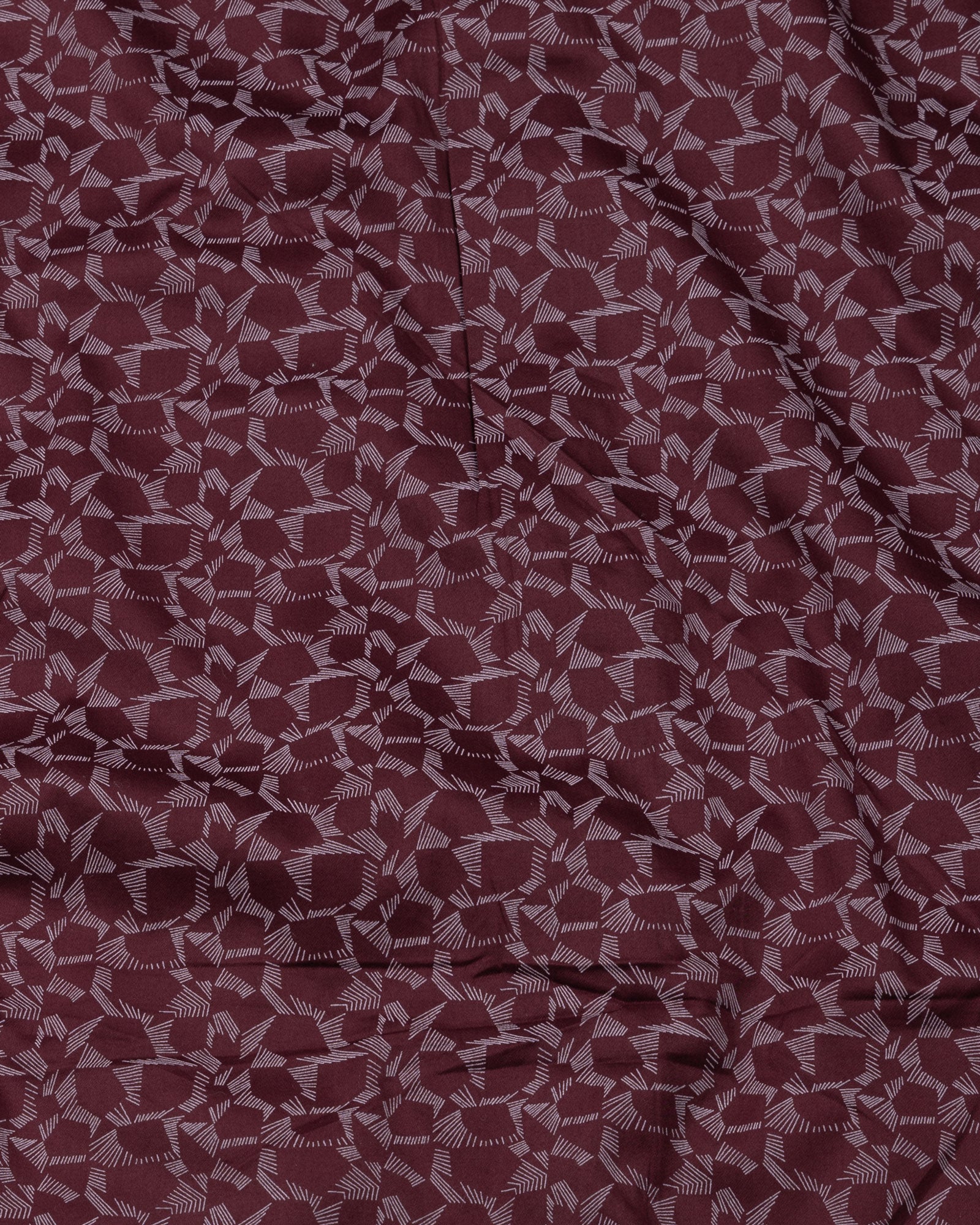 Nirat Maroon Cotton Printed Shirt - John Ellies