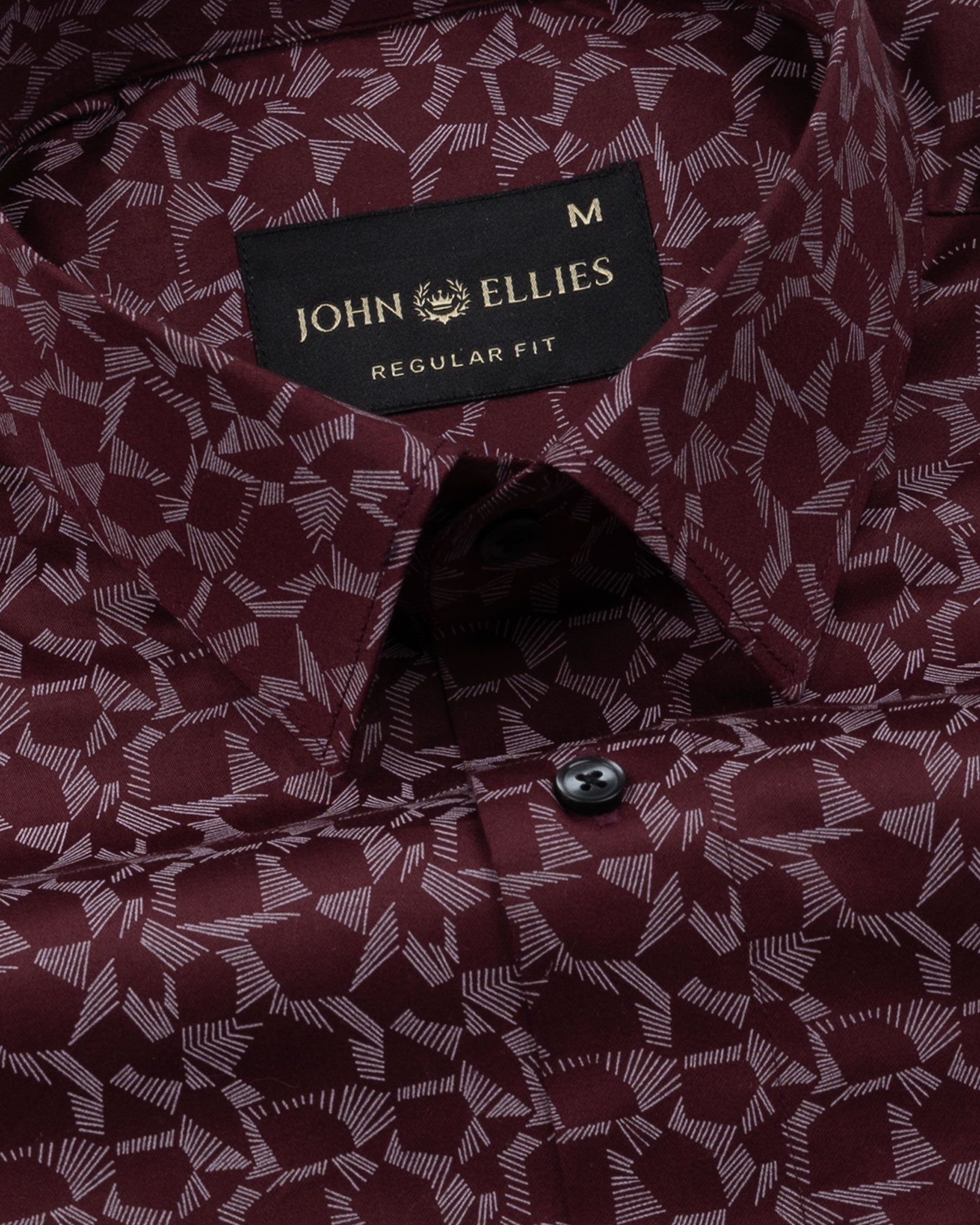 Nirat Maroon Cotton Printed Shirt - John Ellies