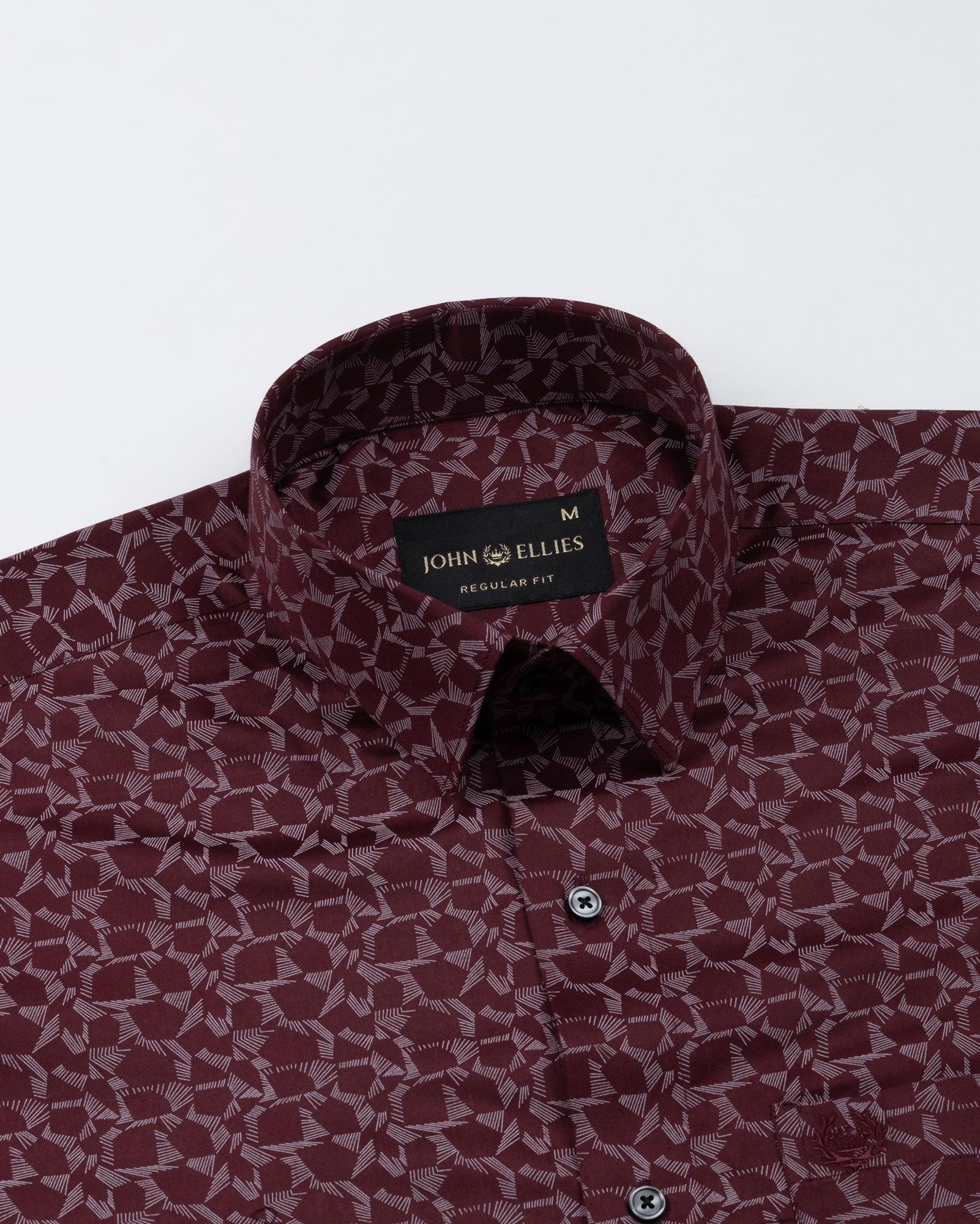 Nirat Maroon Cotton Printed Shirt - John Ellies