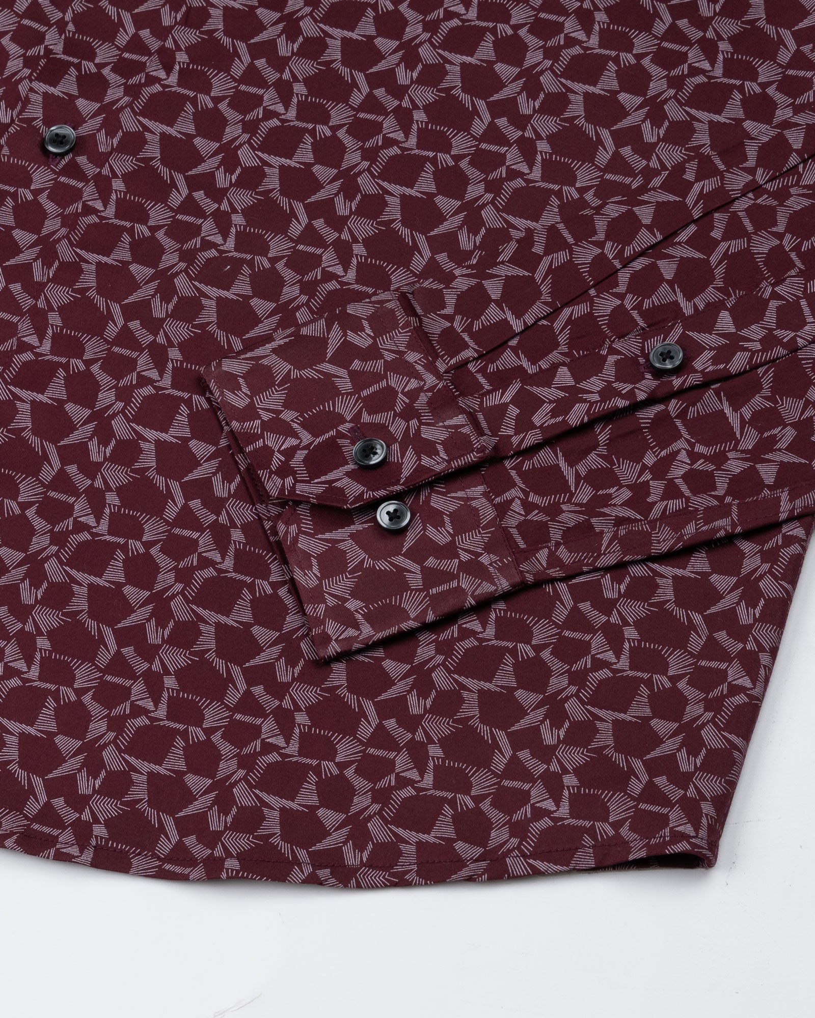 Nirat Maroon Cotton Printed Shirt - John Ellies