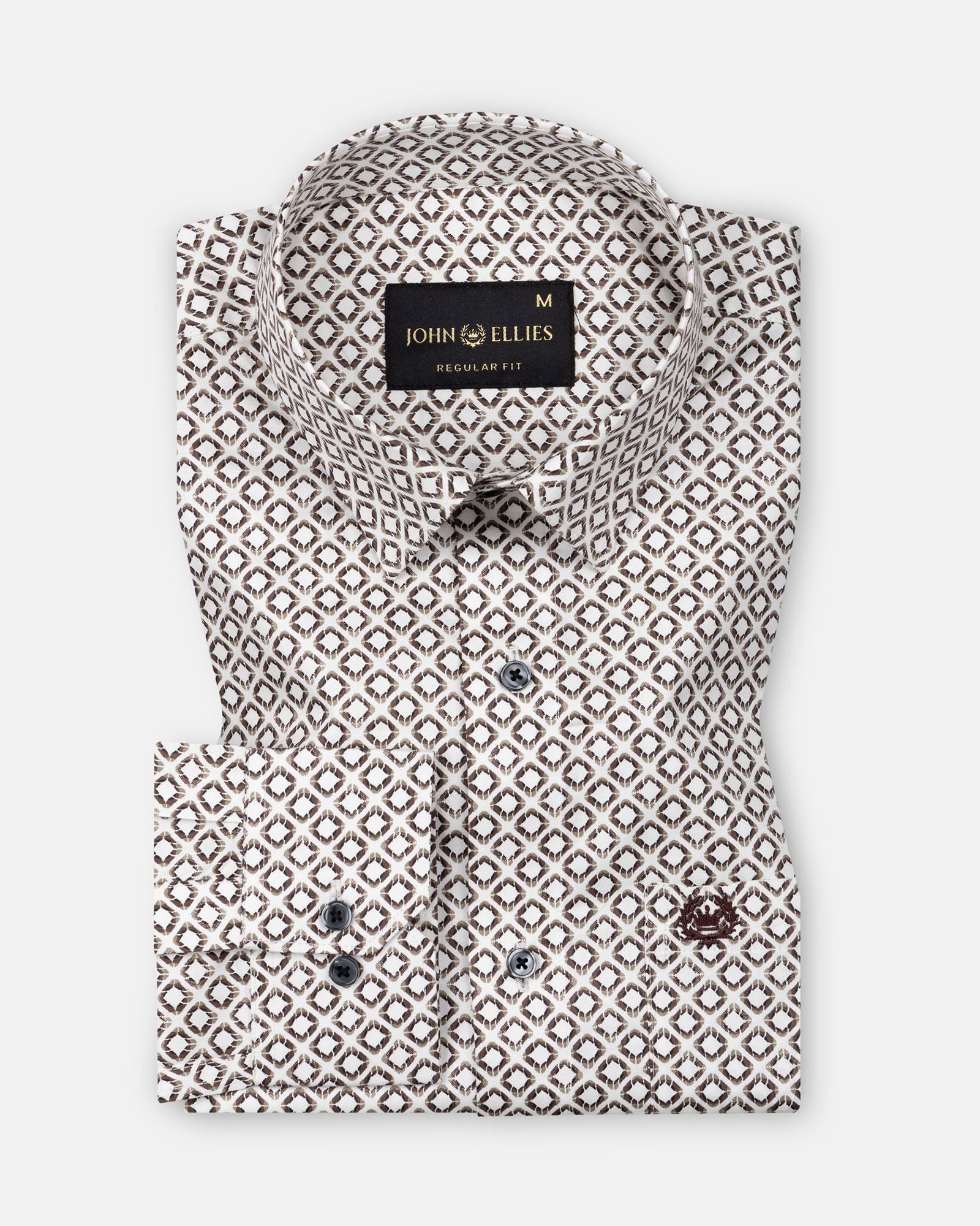 Nirat Cream Cotton Printed Shirt - John Ellies