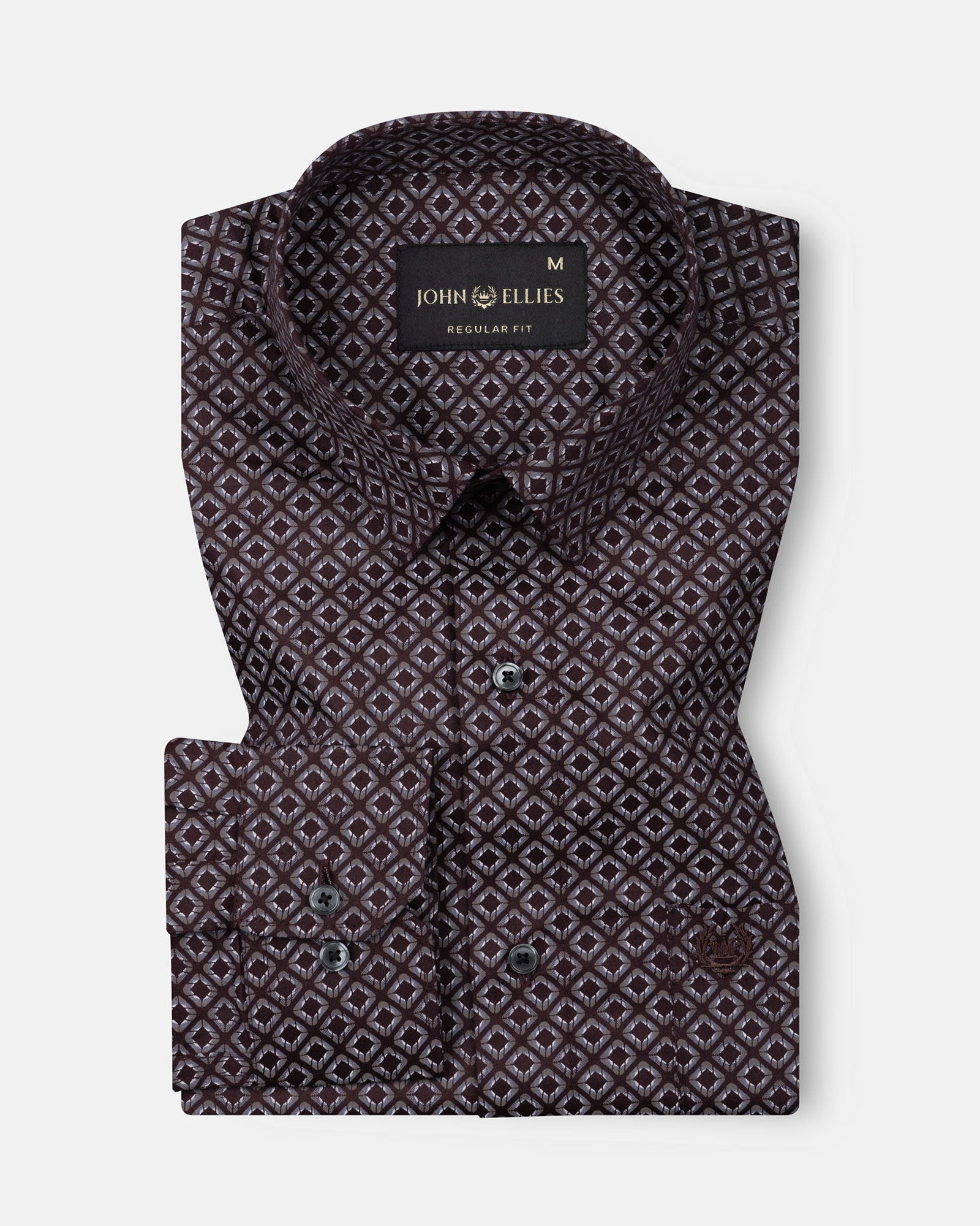 Nirat Purple Cotton Printed Shirt - John Ellies