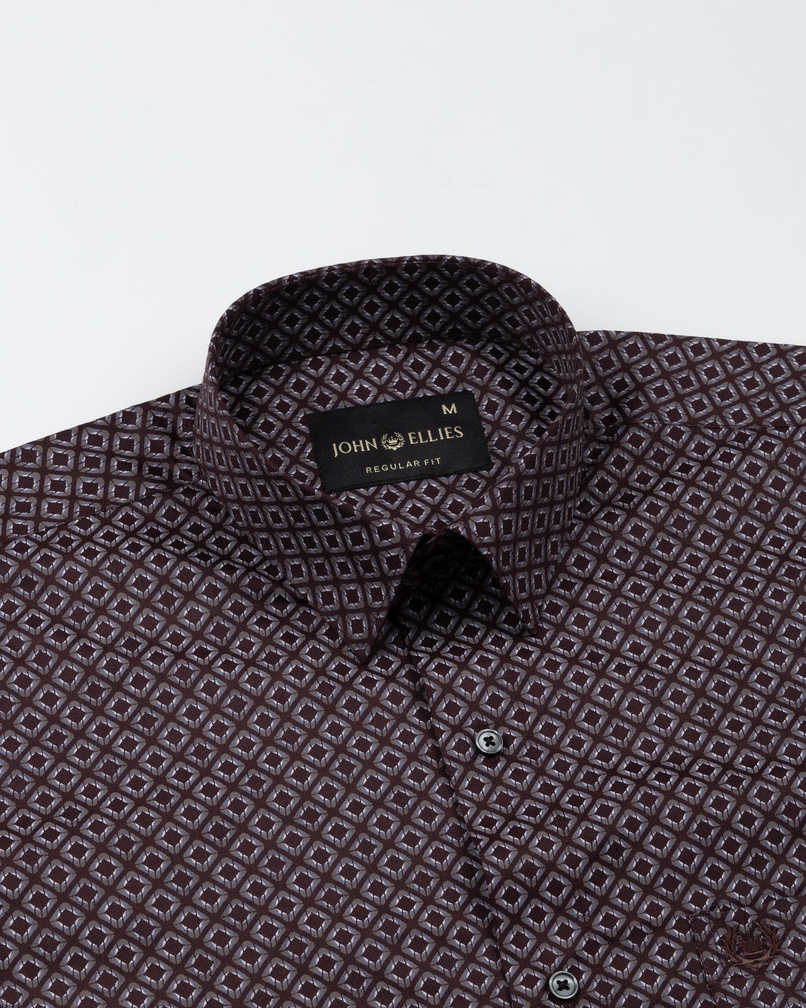 Nirat Purple Cotton Printed Shirt - John Ellies