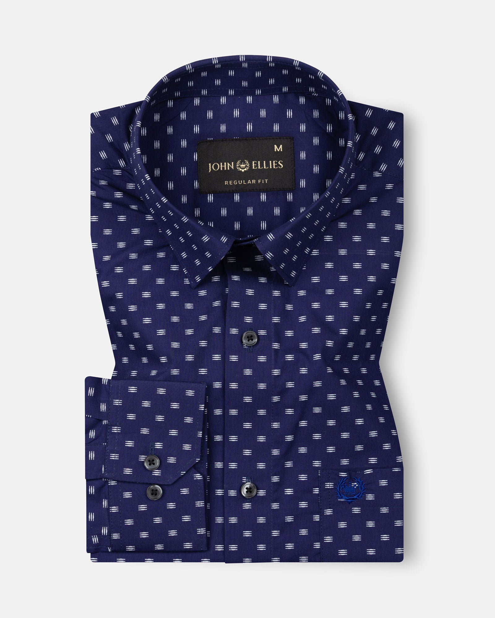 Nirat Blue Cotton Printed Shirt - John Ellies