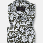 Nirat Olive With White Cotton Printed Shirt - John Ellies
