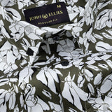 Nirat Olive With White Cotton Printed Shirt - John Ellies