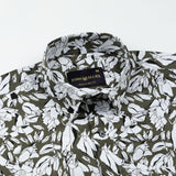 Nirat Olive With White Cotton Printed Shirt - John Ellies