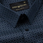 Nirat Navy Blue Cotton Printed Shirt - John Ellies