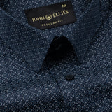 Nirat Navy Blue Cotton Printed Shirt - John Ellies