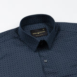 Nirat Navy Blue Cotton Printed Shirt - John Ellies