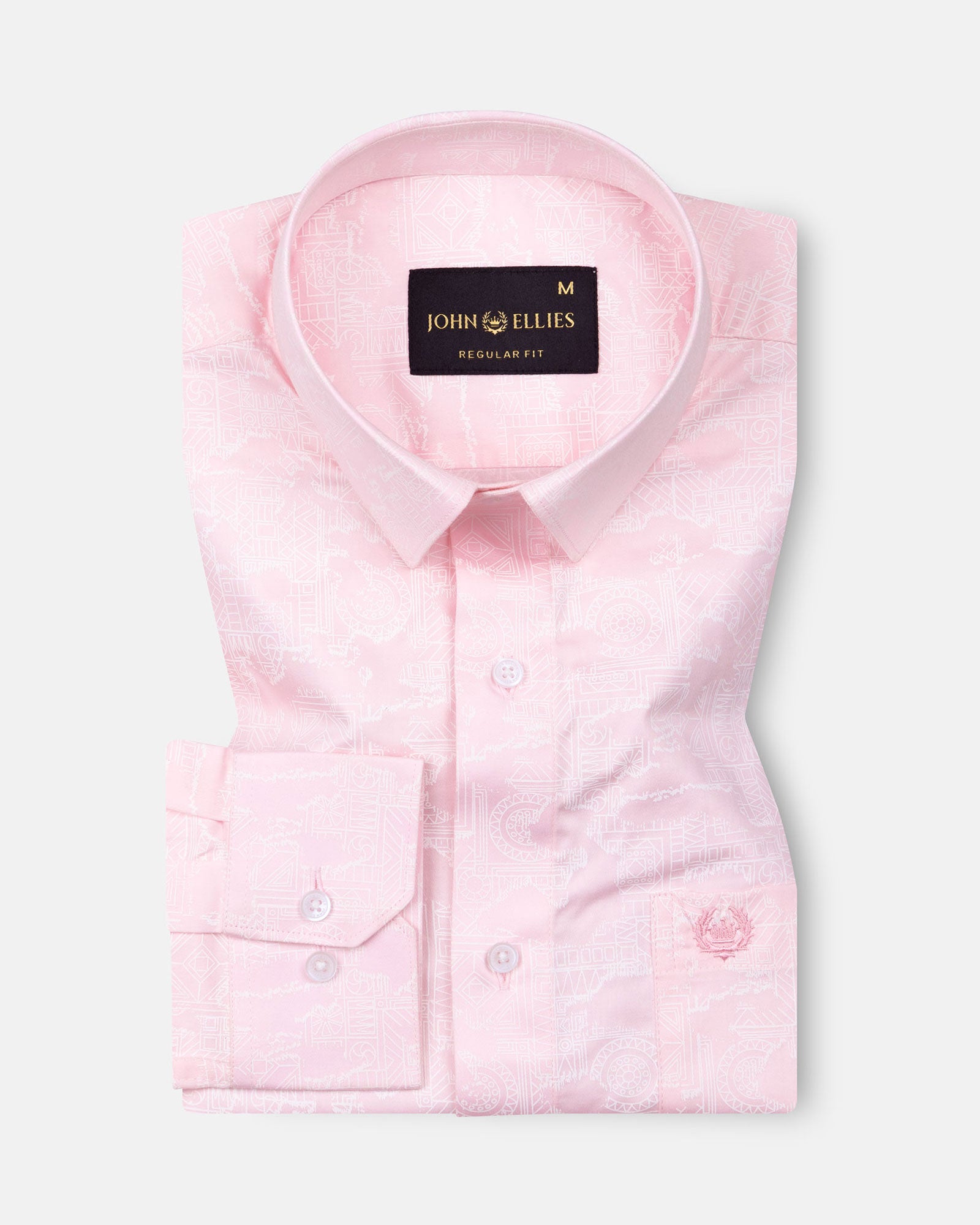 Nirat Pink Cotton Printed Shirt - John Ellies