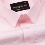 Nirat Pink Cotton Printed Shirt - John Ellies