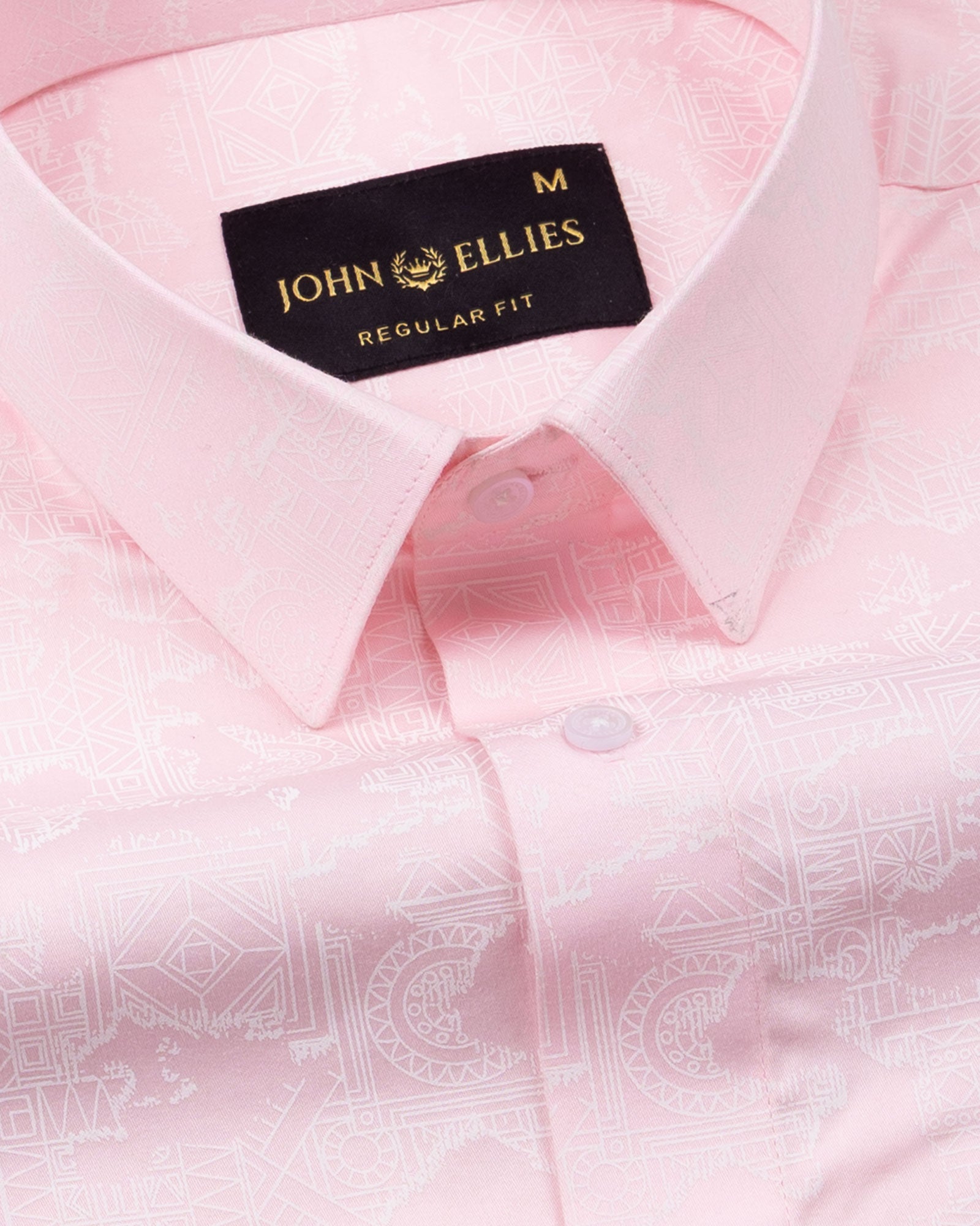 Nirat Pink Cotton Printed Shirt - John Ellies