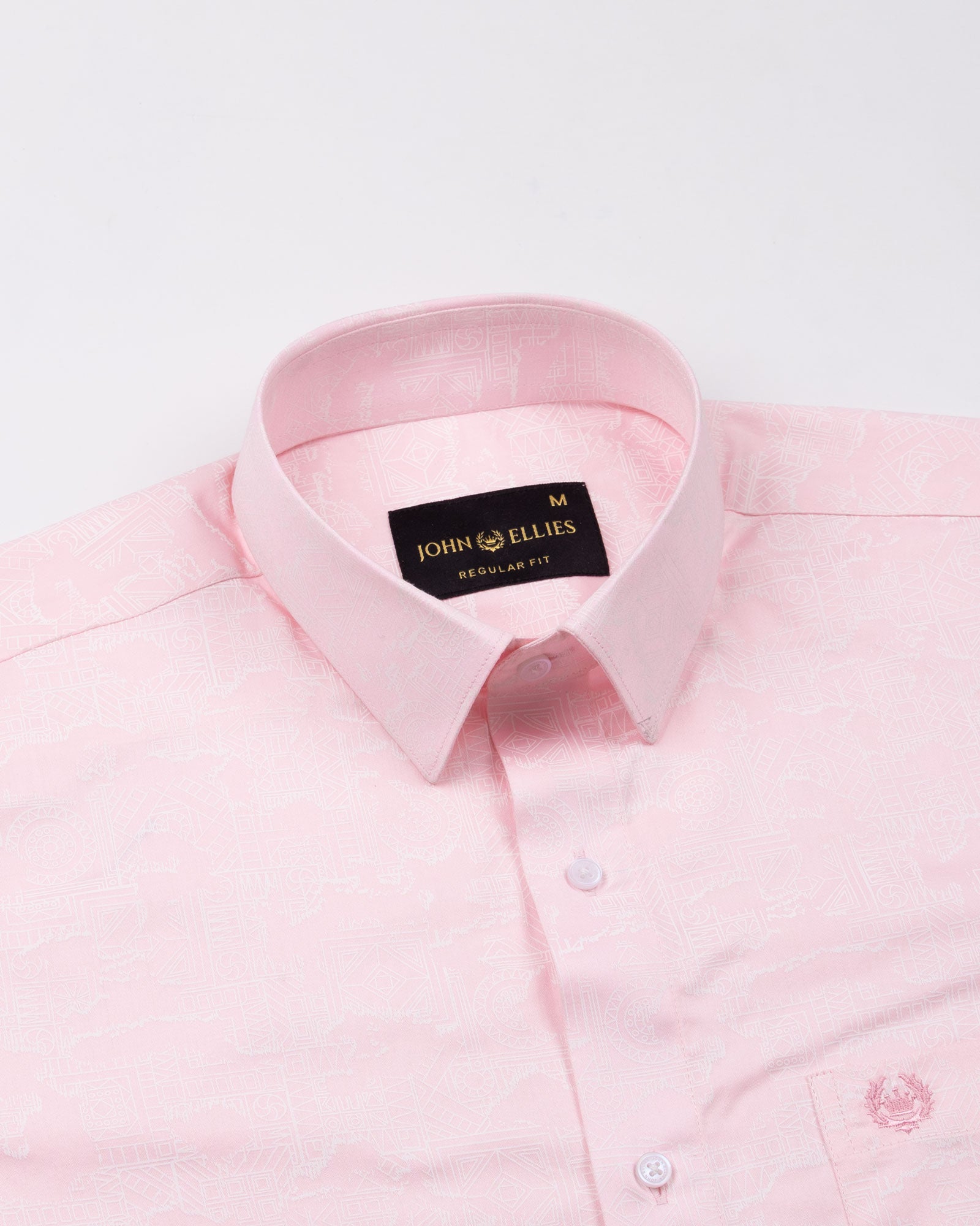 Nirat Pink Cotton Printed Shirt - John Ellies