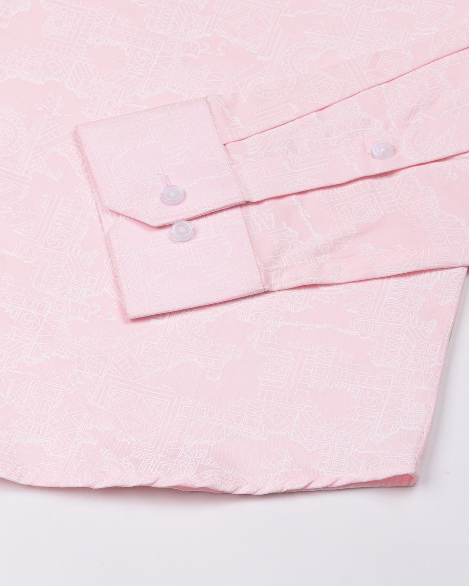 Nirat Pink Cotton Printed Shirt - John Ellies