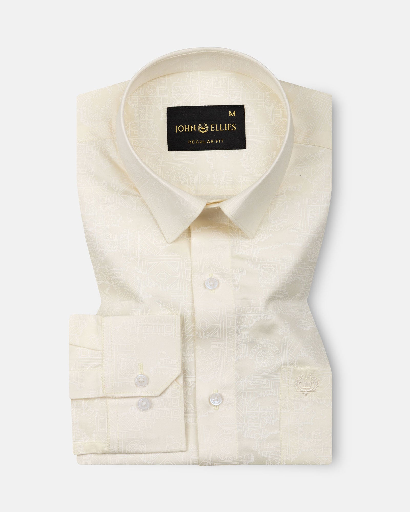 Nirat Soft Beige Cotton Printed Shirt - John Ellies