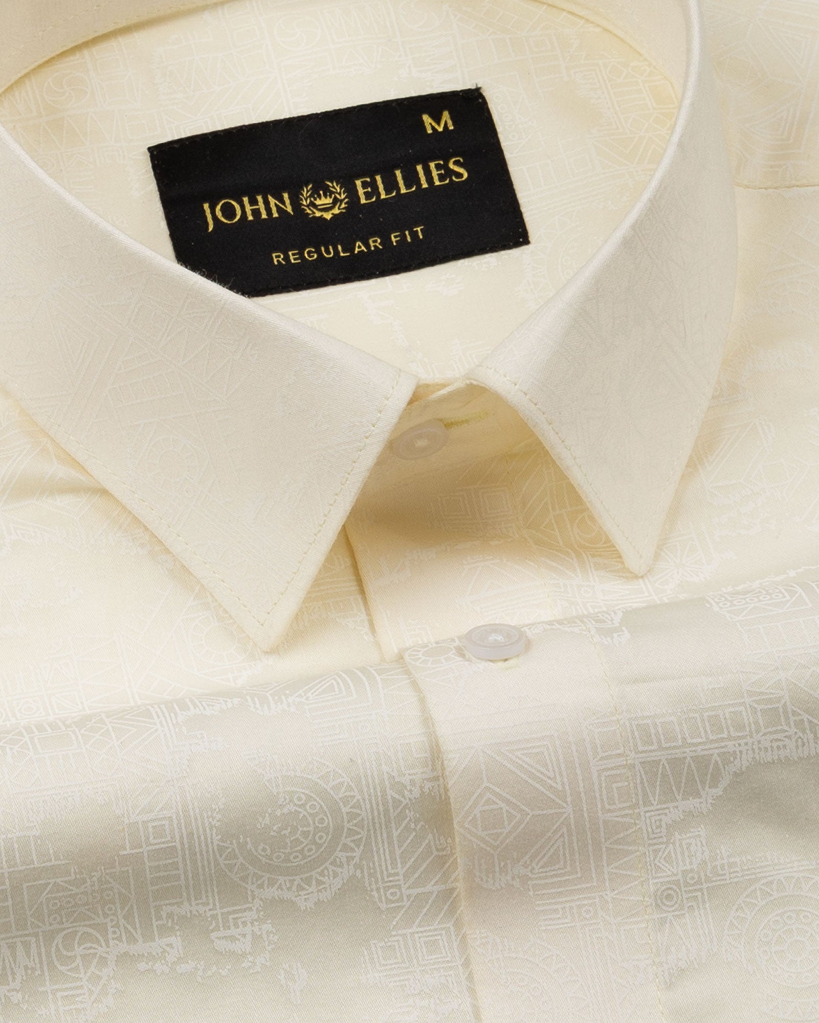 Nirat Soft Beige Cotton Printed Shirt - John Ellies