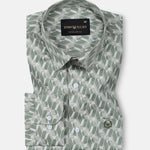 Nirat Dusty Olive Cotton Printed Shirt - John Ellies
