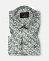 Nirat Dusty Olive Cotton Printed Shirt