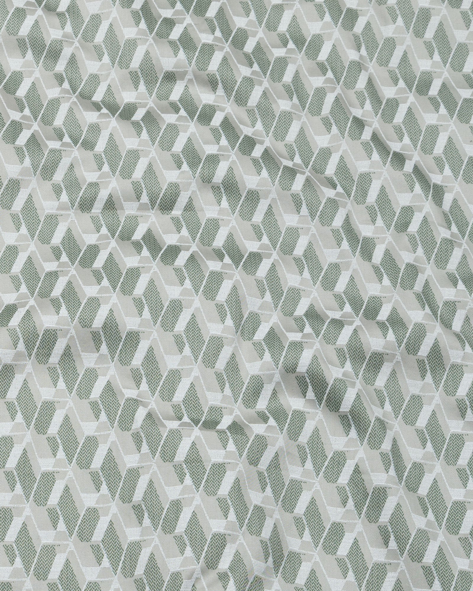 Nirat Dusty Olive Cotton Printed Shirt - John Ellies