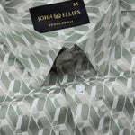 Nirat Dusty Olive Cotton Printed Shirt - John Ellies