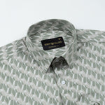Nirat Dusty Olive Cotton Printed Shirt - John Ellies
