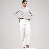 Strata Brown Stripes Oxford Cotton Women Shirt - John Ellies