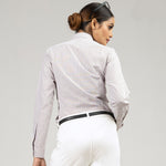 Strata Brown Stripes Oxford Cotton Women Shirt - John Ellies