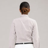 Strata Brown Stripes Oxford Cotton Women Shirt