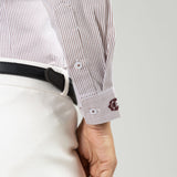 Strata Brown Stripes Oxford Cotton Women Shirt - John Ellies