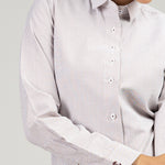 Strata Brown Stripes Oxford Cotton Women Shirt - John Ellies