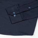 Draxon Navy Blue Plain Cotton Shirt - John Ellies