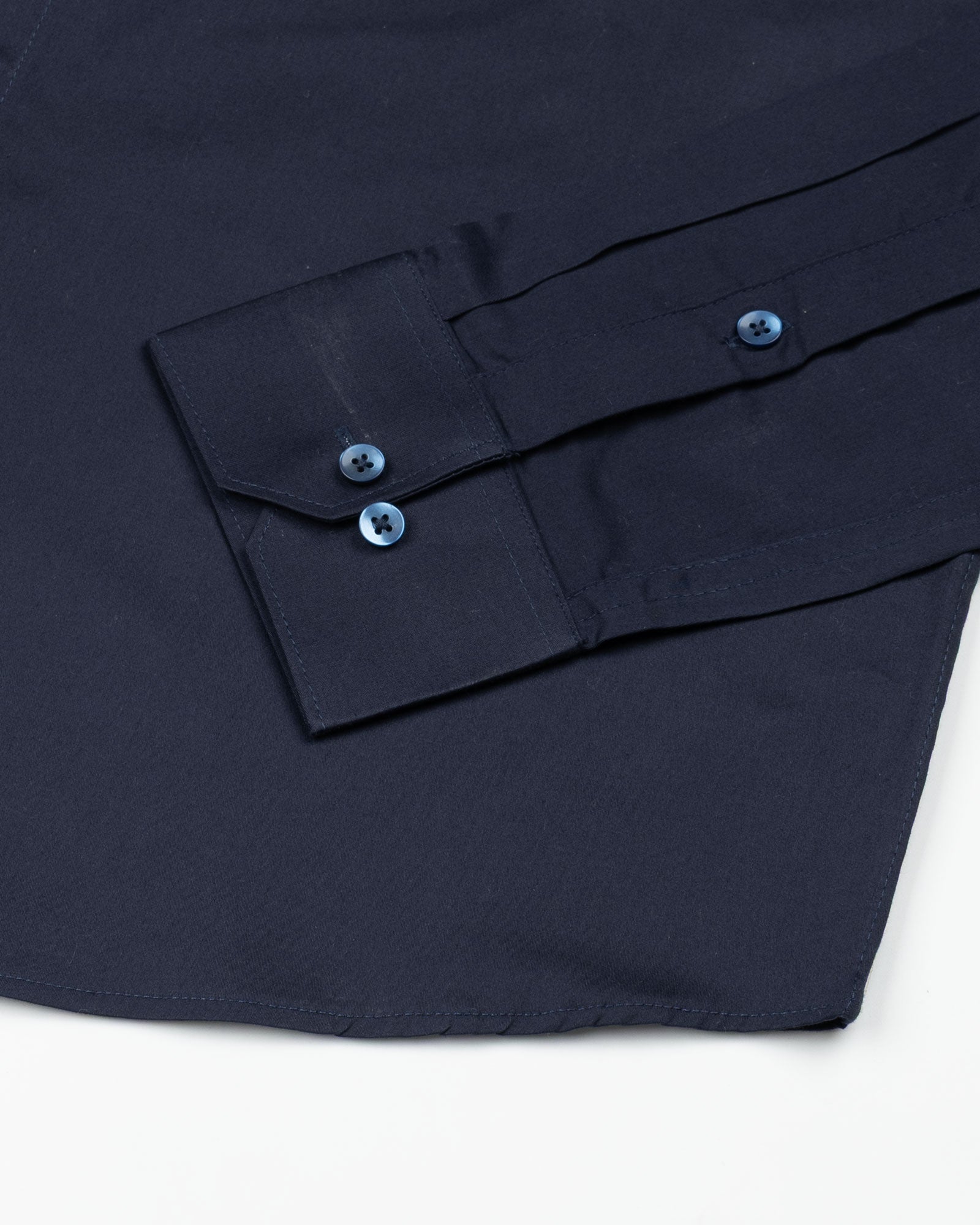 Draxon Navy Blue Plain Cotton Shirt - John Ellies