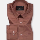 Draxon Brown Plain Cotton Shirt - John Ellies