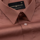 Draxon Brown Plain Cotton Shirt - John Ellies