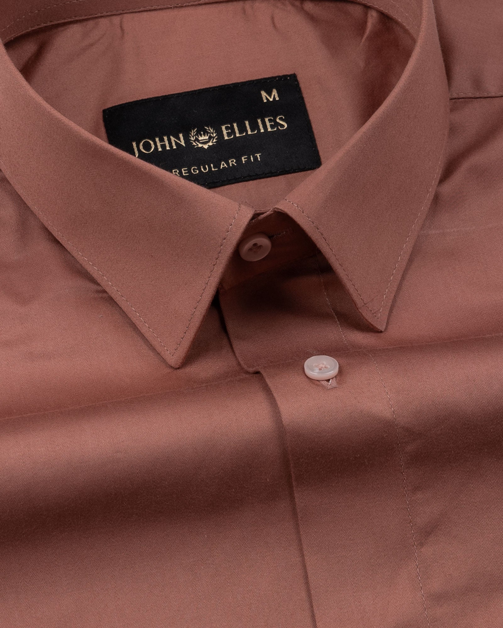 Draxon Brown Plain Cotton Shirt - John Ellies