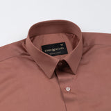 Draxon Brown Plain Cotton Shirt - John Ellies